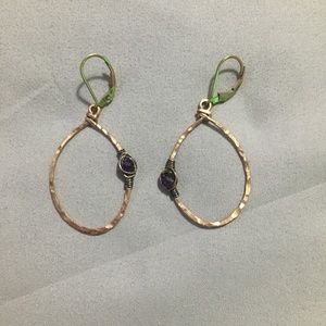 Anthropologie Gold Hoop Dangle Earrings
